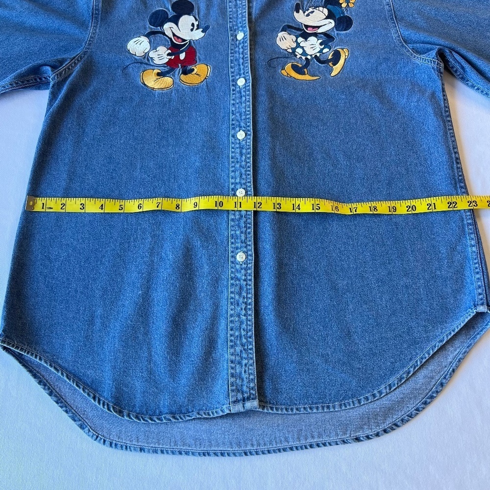 *FIRM PRICE* Vintage 90’s Disney Store Micky and Minnie Dancing Denim Shirt - Picture 6 of 11